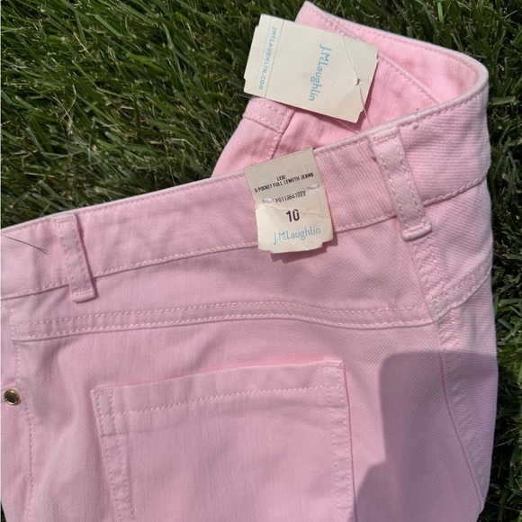 J. Mclaughlin NWT Pink Straight-Leg Pants 10 5 pocket full length lexi jean - Picture 4 of 4